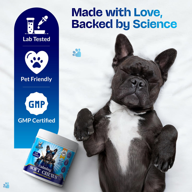 Calming Soft Chews for Dogs | Duck Flavour | Stress & Anxiety Relief, Promotes Relaxation, Barking Relief & Restful Sleep-Perfect for Small, Medium & Large Dogs.