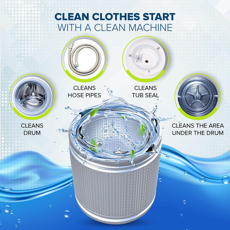 Washing Machine Cleaner Tablets 24 Pack Descaler & Deep Cleaning Solution for HE, Top load & Front Loader Washers, Septic Safe, Removes Residue, Build-ups & grimes 1-Year Supply - BeesActive Australia