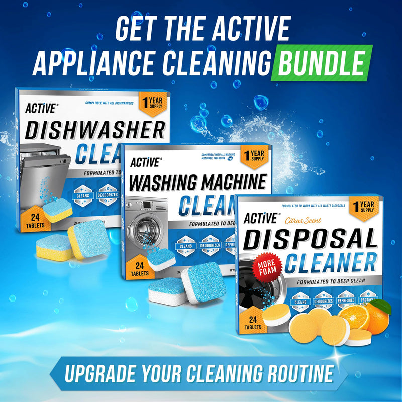 Washing Machine Cleaner Descaler 24 Pack - Deep Cleaning Tablets For HE Front Loader & Top Load Washer, Septic Safe Eco-Friendly Deodorizer, Clean Inside Drum and Laundry Tub Seal - 12 Month Supply 24 Tablets - BeesActive Australia