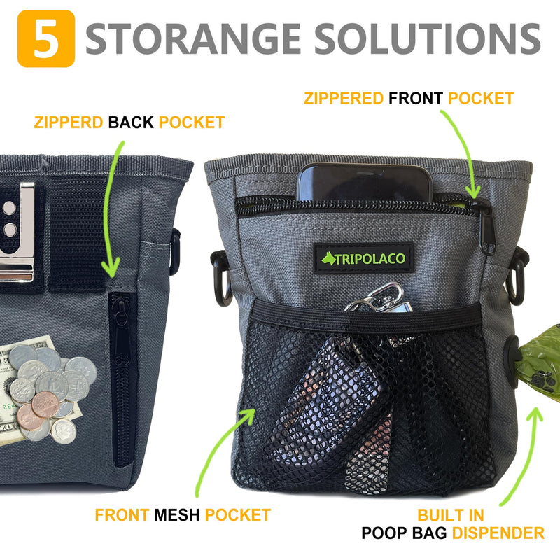 Dog Treat Pouch Magnetic Closure, Multi-Compartment Treat Pouches For Pet Training Built-in Poop Bag Dispenser for Kibble, Toys & Phone, Ideal Dog Treat Bag for Training & Walking - BeesActive Australia
