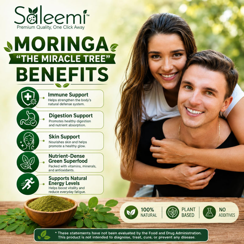 Moringa Capsules – Premium Moringa Oleifera Leaf & Seed Extract | Green Superfood for Energy, Immunity & Vitality | 100% Pure Natural Plant-Based Supplement | Non-GMO, 60 Vegan Capsules