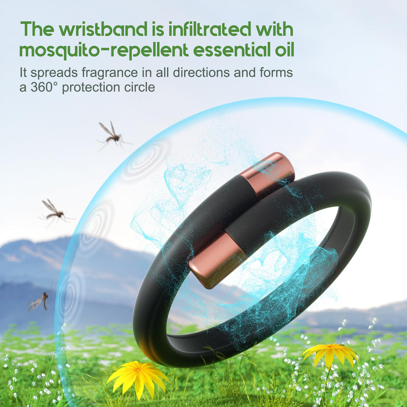 2 Pack Mosquito Repellent Bracelets - DEET-Free Bug Repellent Bracelets for Kids & Adults, Individually Wrapped Adjustable Insect Repellent Wristbands, Protection for Outdoor Activities 2 Pack Black - BeesActive Australia
