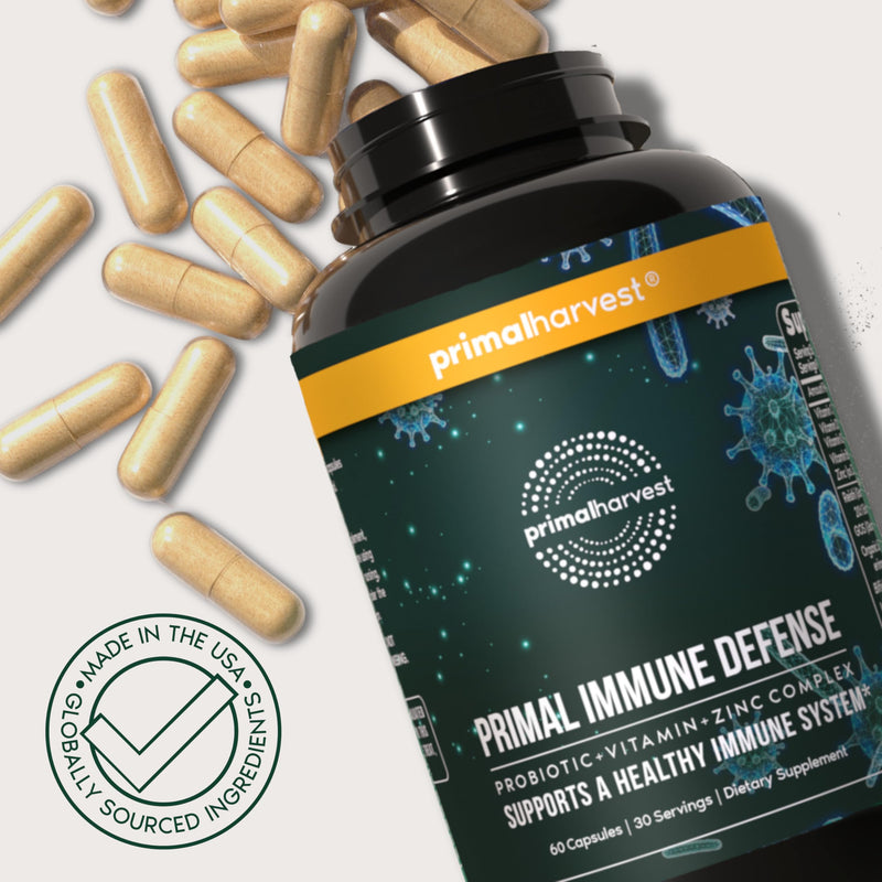 Primal Harvest Immune Defense - Daily Supplement, Gluten & Soy Free 30 Count (Pack of 2)