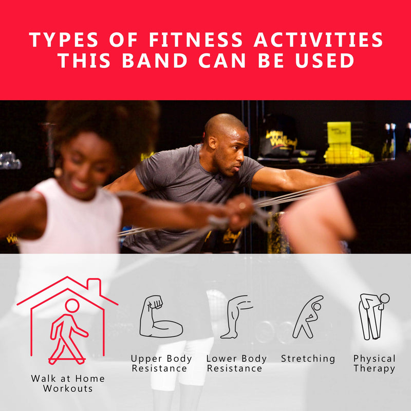 Walk at Home Workout Bands 7 Ring Adjustable Resistance Bands for Working Out Home Workout Walking Exercise Workout Bands Fitness Program Exercise Bands Stretch Bands for Recovery Blue - BeesActive Australia