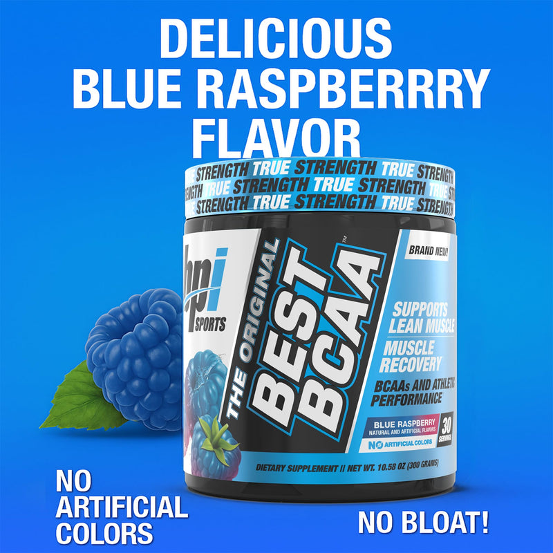 BPI Sports Best BCAA Powder - Muscle Recovery Support - Branched Chain Amino Acids | Building Blocks of Protein and Muscle - Post Workout Recovery ‚Äì Hydration - Blue Raspberry, 30 Servings 10.58 Ounce (Pack of 1) - BeesActive Australia
