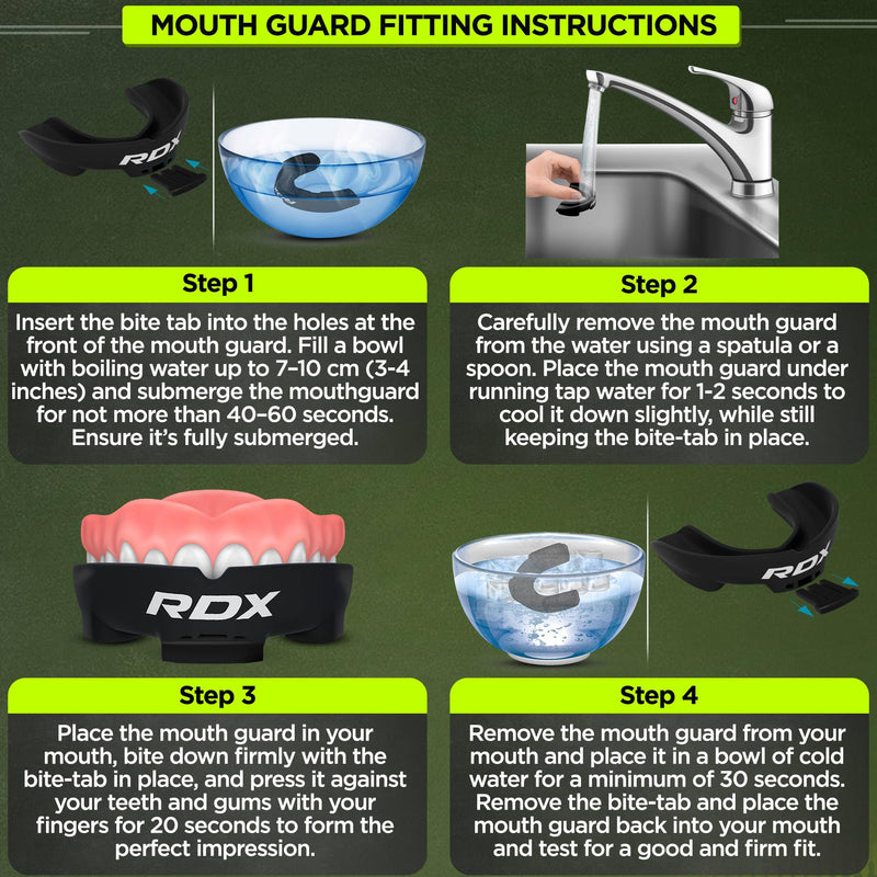 RDX Mouth Guard for Boxing MMA Kickboxing Muay Thai Judo Karate - Adult Gum Shield Mouthpiece Jaw Protector with Storage Case, Martial Arts Football Lacrosse Hockey Contact Sports - Above 12 Years Age Black Adult Above 12 Year - BeesActive Australia