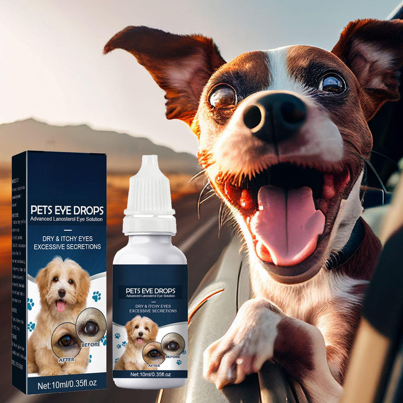 Pet Eye Drops,Pet Eye Drops For Cats And Dogs To Remove,Lubricating Eye Drops for Pet,Tear Stain Remover For Dogs & Cats,Eye Itching Relief Potion for Pets,Care And Cleaning Around The Eyes,10 ml