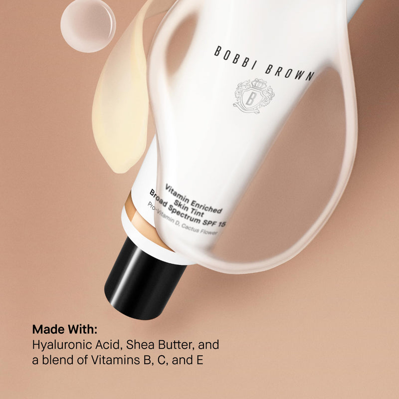 Bobbi Brown Vitamin Enriched Skin Tint SPF 15 | Broad Spectrum SPF Skin Tint | Hydrating Tinted Moisturizer | Vitamins B, C, & E, 1.7 Fl Oz 07 Medium 1 (Medium Warm Beige)