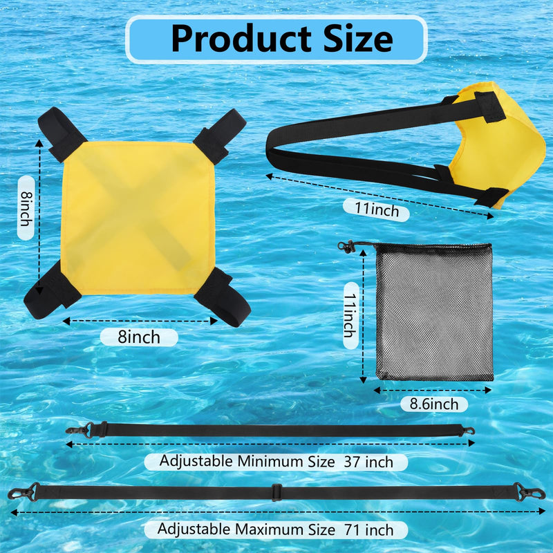 Adjustable Swim Parachute Belt - Resistance Training Stationary Swimming Belts Set for Swimmers Build Speed & Endurance for Pool, Ocean Water Yellow