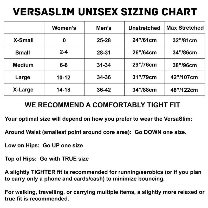 Sporteer VersaSlim Running Belt, Travel Money and Passport Belt, Workout Waist Pack for Smartphones and Personal Items (Black, Small) Black