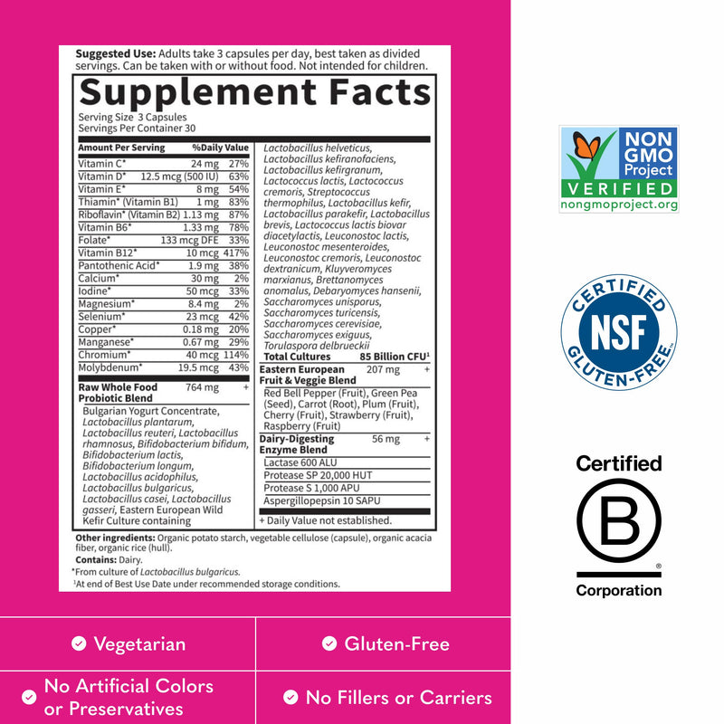 Garden of Life Raw Probiotics Women, 85 Billion CFU, 90 Vegetarian Capsules