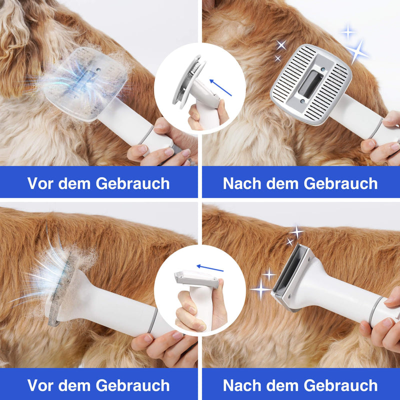Neakasa P0 Lite cat brush with vacuum cleaner, professional pet care set, very quiet, 4 proven accessories, dog brush, pet hair remover, self-cleaning fur brush for short-haired long-haired undercoat white - BeesActive Australia