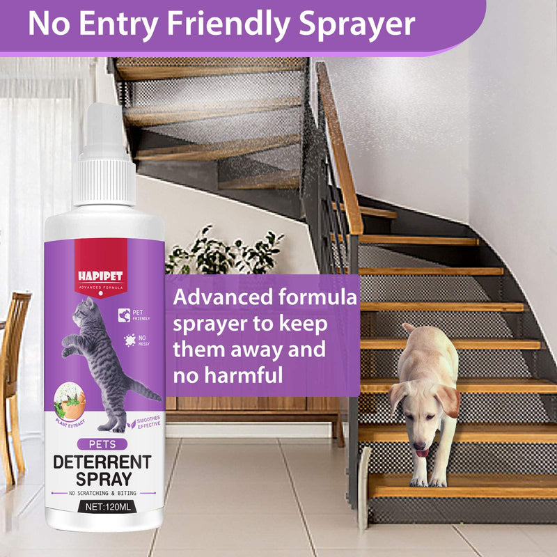 Cat Deterrent Spray, 120ML Cat Repellent Spray, Natural Cat Deterrent Indoor & Outdoor for Pet Behavior Training, Prevent Cats Scratching Furniture & Plants, Suitable for Cats & Dogs - BeesActive Australia