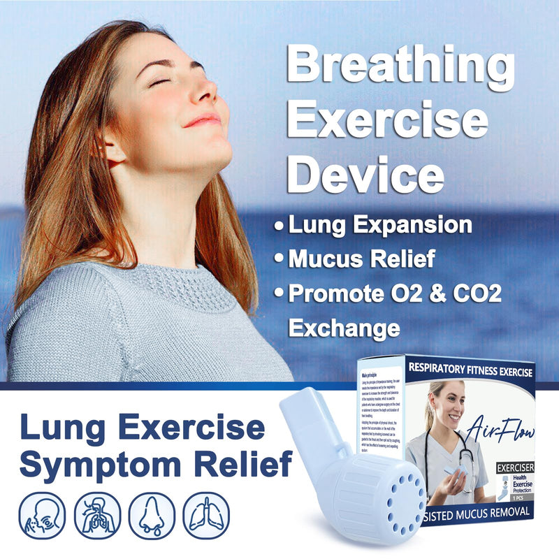 Mucus Clearance and Lung Expansion Device, Flutter Valve Mucus Removal Device, Lung Exerciser Device for Lung Strengthener, Breathing Exercise Device for Lungs (Light Blue) Light Blue - BeesActive Australia