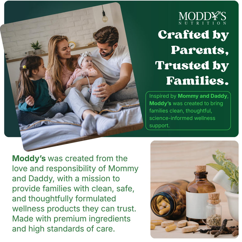 Moddy's Nutrition DreamHeight Growth Supplement for Kids & Teens, Bone, Immune & Sleep Support, Clinically Studied Formula, 120 Small Easy-to-Swallow Capsules