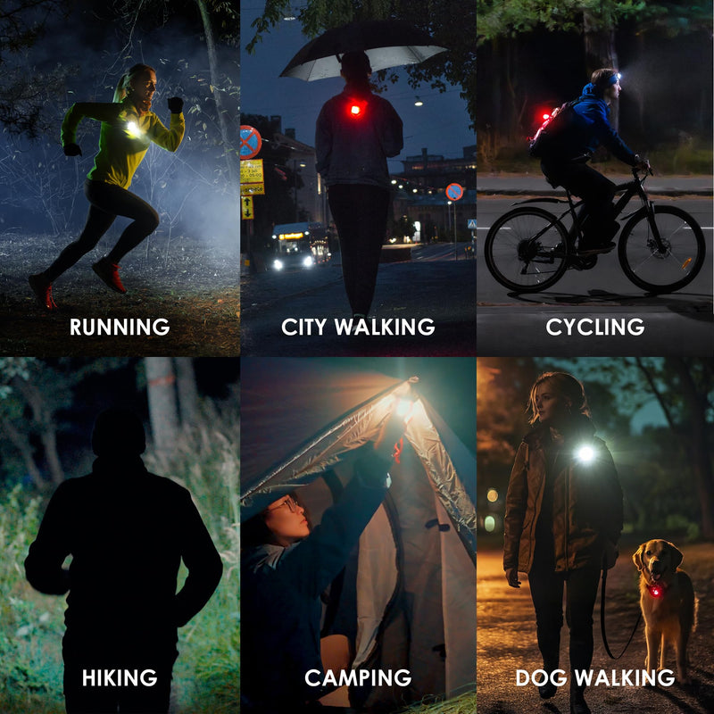 Apace Vision MEOLIGHT PRO 500 Lumen Light for Running, Dogs, Walking - Wearable Flashlight Chest LED Safety Light for Dog Collars, Bike Tail Lights, Hiking, Camping - Reflective Accessories