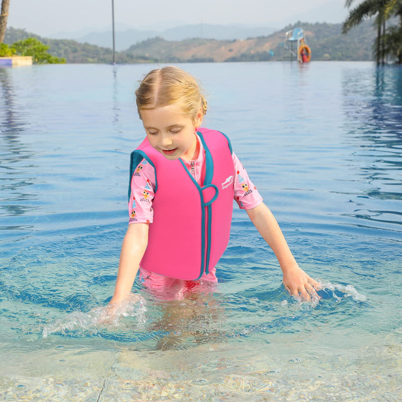 Vine Kids Swim Vest Toddler Learn to Swim Floatation Jackets Training Vest for Boys Girls Pink 3-5 Years - BeesActive Australia