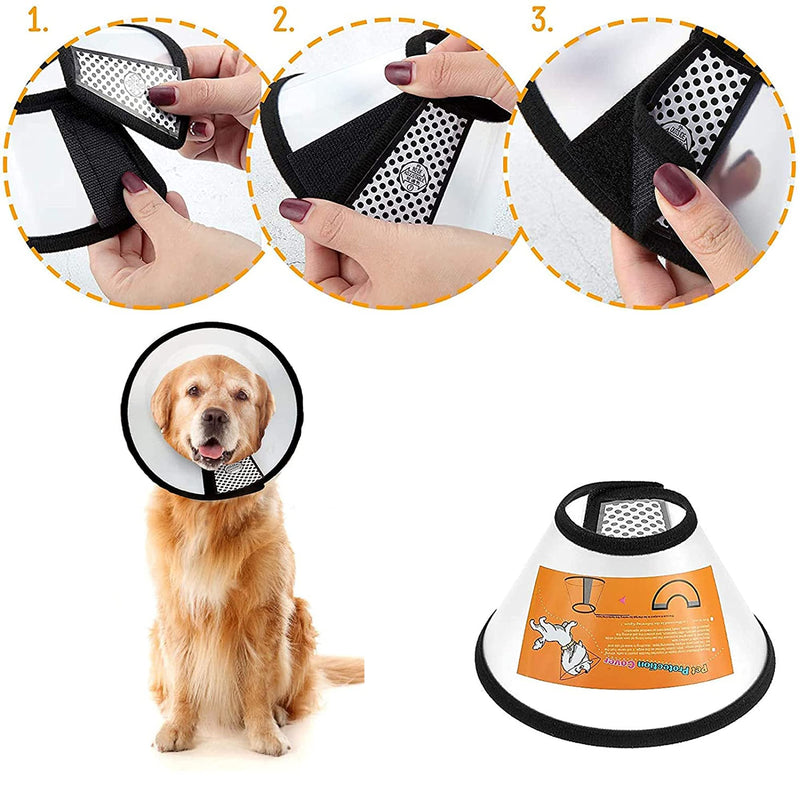WYFCR Pet Cone Recovery, Large Dog Adjustable Elizabeth Recovery Protective Collar, Anti-Bite Leak Safety Neck Cover, for Post-Surgery Wound Healing, Trimming Nails, (Neck Circumference 31-34cm) Neck Circumference (31-34cm) - BeesActive Australia
