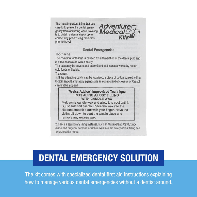 Adventure Medical Kits Dental Medic Kit - Travel Dental Kit for Emergency Tooth Care - Includes Orasol Gel, Tural Tea, Temporary Cavity Filling & More - BeesActive Australia