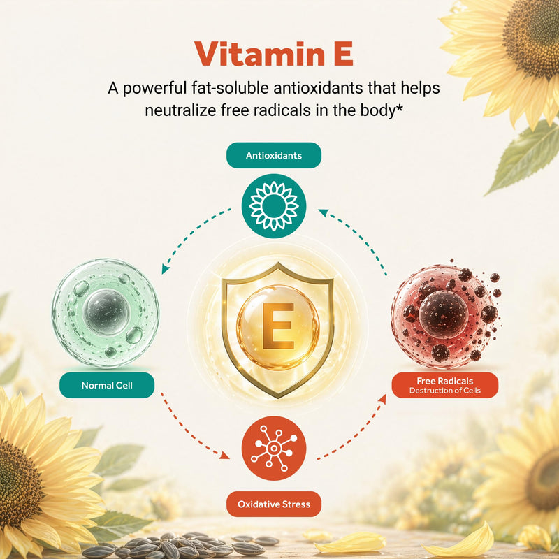 Naturalis Sunflower Vitamin E 670mg (1000 IU) with Mixed Tocopherols | Essential Skin Vitamin & Immune Support | Non-GMO, Soy & Gluten Free | 120 Softgels 1000 IU 120 Count (Pack of 1)