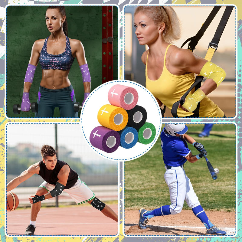 Geiserailie 6 Pcs Easter Gift Cross Tape Christian Sports Athletic Tape Religion Wrist Wrap for Soccer Football Baseball Boxing Hockey Bible Verse Jesus Easter Gift for Christian Church Group - BeesActive Australia