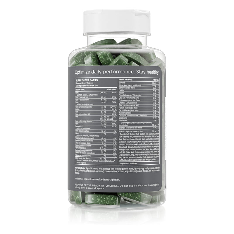 Pure for Men Multivitamin Supplement for Men, Energy & Mood (120 Tablets) | Vitamins A, B, C, D, Magnesium & Calcium, 42 Fruit & Vegetable Blend, Energy, Mood, Strong Bones, Antioxidants & Immune