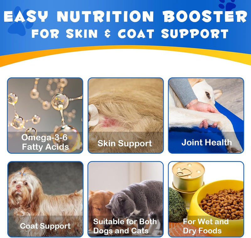 Alaskan Salmon Oil for Dogs, Omega 3 Fish Oil with Natural EPA+DHA Fatty Acids for Skin, Joints, Coat Health, Dog Skin and Coat Fish Oil Liquid Supplement, All Ages All Breeds 8.8fl.oz. - BeesActive Australia
