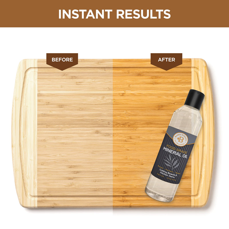 Food Grade Mineral Oil - 12oz Cutting Board Oil and Butcher Block Conditioner - Protects and Restores Wood, Bamboo, and Teak Cutting Boards and Utensils by Bambüsi 12 Fl Oz - BeesActive Australia
