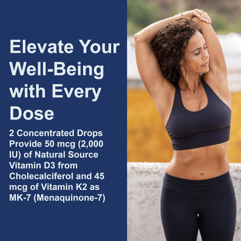 Carlson Super Daily D3 + K2, 50 mcg (2000 IU), 360 Drops (10.16 mL) | Vitamin D; 45 mcg Vitamin K2; Liquid Vitamins D and K; Bone Support 0.34 Fl Oz (Pack of 1)