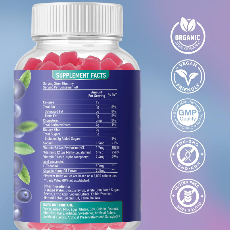 BionerLab Premium Organic Gummies - Gluten Free Supplement for Men & Women