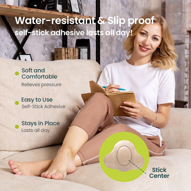 Bukihome Bunion Pads to Wear with Shoes - 48 Pcs Moleskin for Feet - Water-Resistant - Bunion Pain Relief Cushions for All-Day Comfort & Protection (Multi-Size) Multi-Size (Pack of 48) Beige - BeesActive Australia