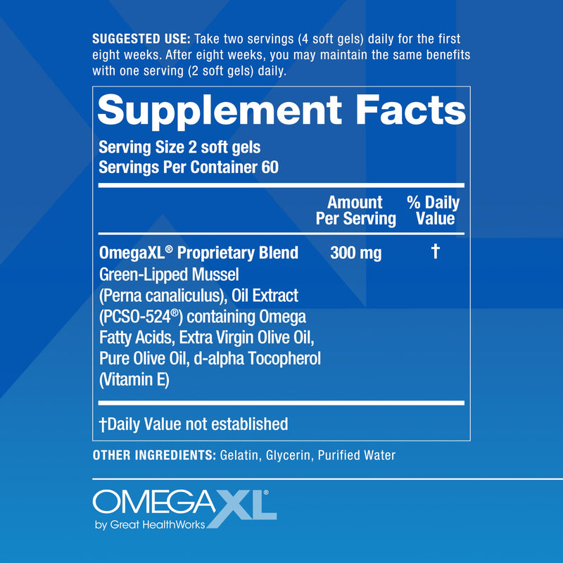 OmegaXL Joint Support Supplement - Natural Muscle Support, Green Lipped Mussel Oil, Soft Gel Pills, Drug-Free, 60 Count + HeartXL 30 Count, High Potency Omega-7 Blend | Natural Joint Support Supplement, Non-GMO, Drug Free, 60 Soft Gels & HeartXL, Conce...