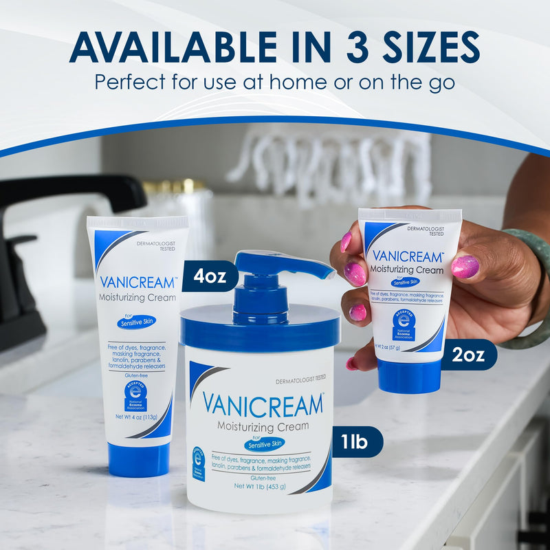 Vanicream Moisturizing Skin Cream with Pump Dispenser - 16 fl oz (1 lb) - Moisturizer Formulated Without Common Irritants for Those with Sensitive Skin 16 Fl Oz (Pack of 1) - BeesActive Australia