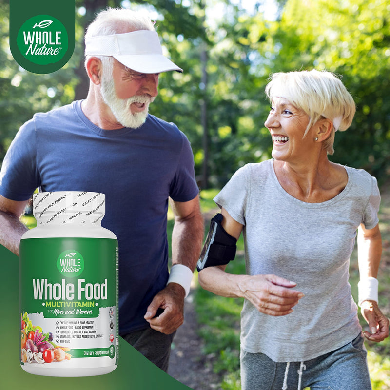 Whole Food Multivitamin for Men and Women Complete Daily Superfood Vitamins Plus Minerals Digestive Enzymes, Probiotics and Omegas. Plant Based Multi Vitamin, Non GMO (1) 1