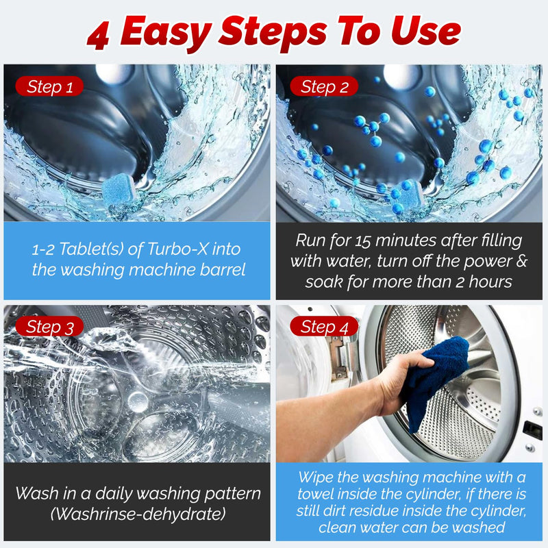 Washer Machine Cleaner Tablets, 8 ct., Advanced Descaling and Odor Eliminator, Concentrated Time Release Formula, Top and Front Load Appliances - BeesActive Australia