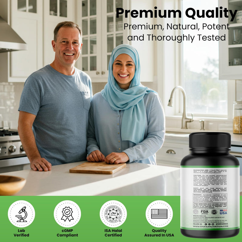 SHIFAA NUTRITION Halal Vitamins, Multivitamin for Women & Men – Comprehensive Support for Heart, Brain, Eye & Immune Health – Gluten, Dairy & Egg Free Mens Vitamins Multivitamin (45 Day Supply) 90 Count (Pack of 1)