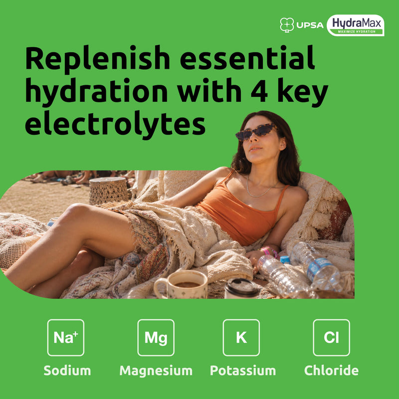 UPSA HydraMax Hydration + Detox Electrolytes Tablet – Effervescent Hydrating with 4 Essential Electrolytes, Vitamin C, Artichoke & Ginger Extracts, Detox Hydration Mix Support, 16 Count Detox Lemon (Pack of 1)