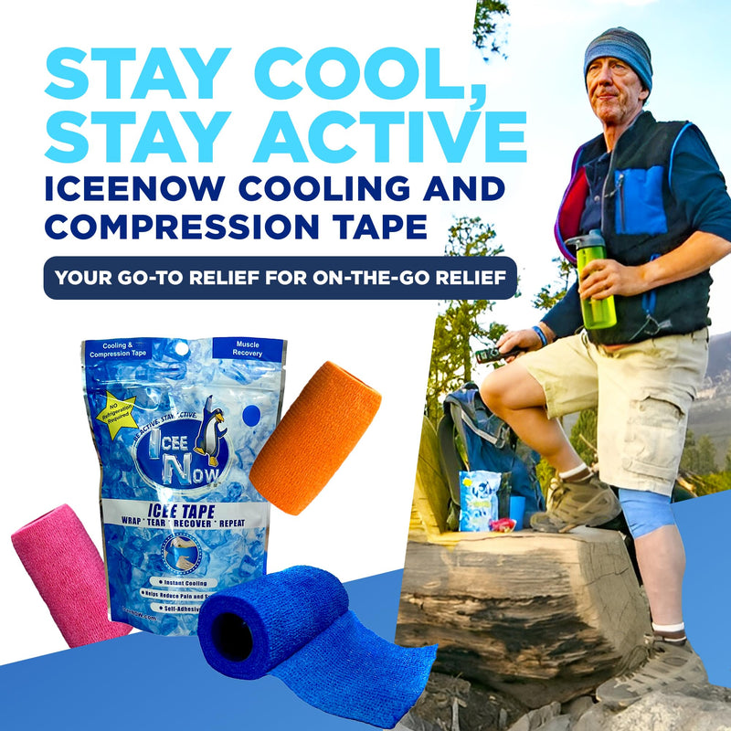 ICEE Tape – Self-Adhering Compression Wrap, Instant Cooling Sensation, No Refrigeration Needed (Blue) Blue - BeesActive Australia