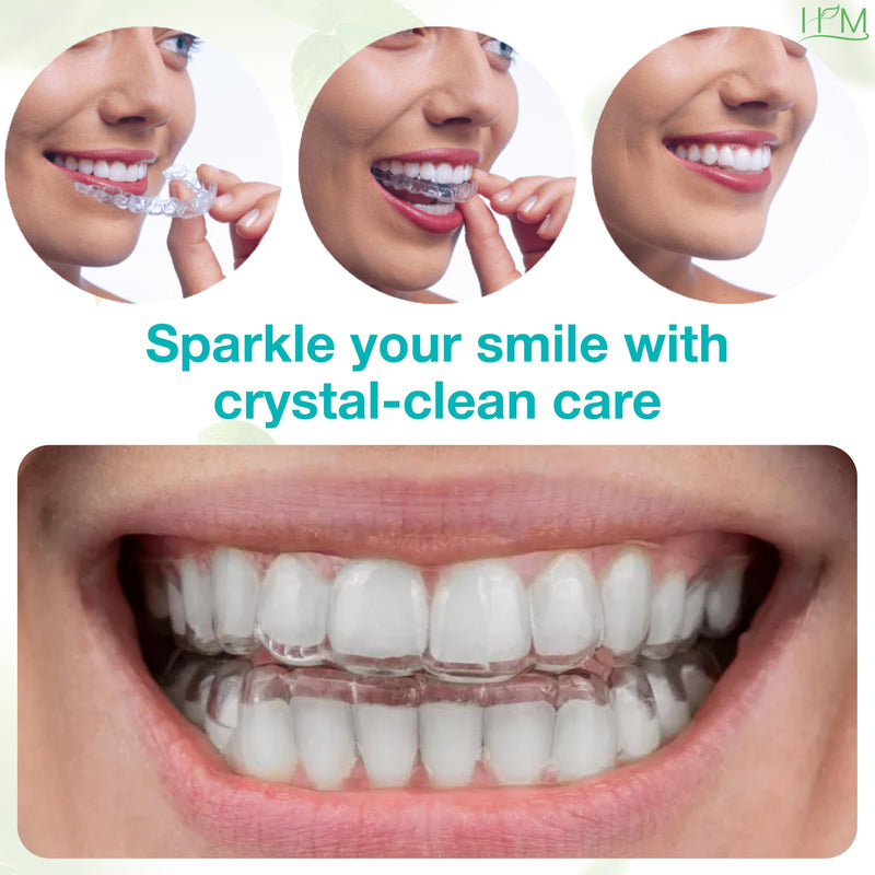 Cleaning Crystals Ultrasonic Aligners Mouthguard | Nightguard Braces Retainers Dentures | Natural Mint Flavor | Dual-action | For Odor Stains & Freshens | Daily Appliance Cleaner - 60 Cleanings - BeesActive Australia