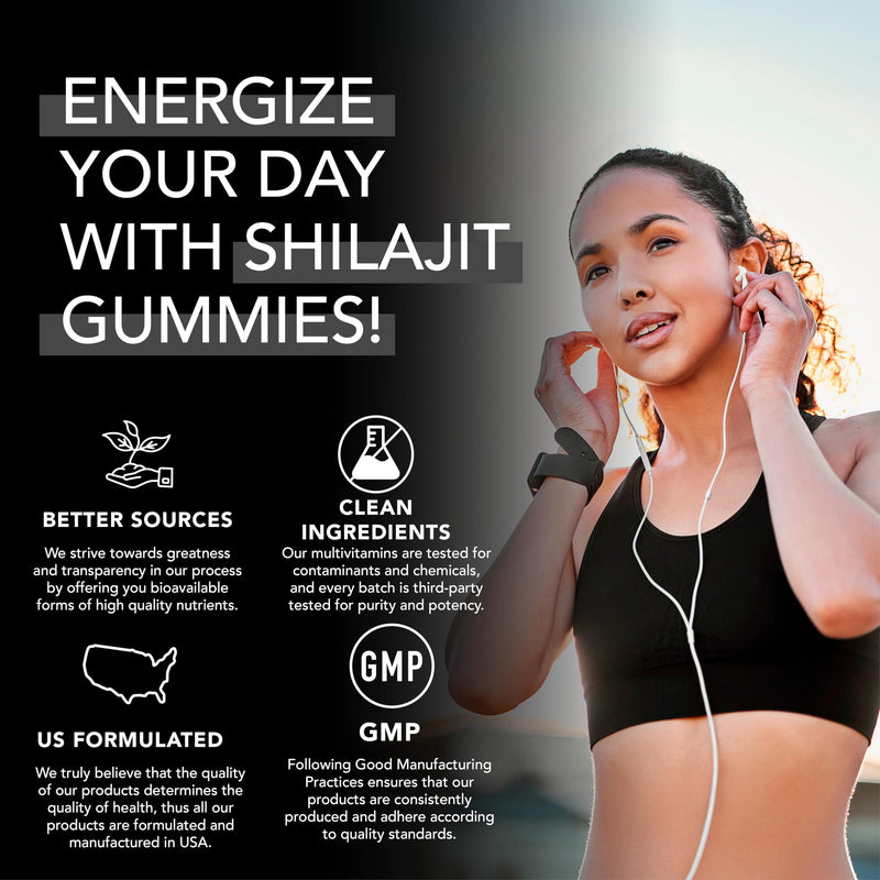 Shilajit Gummies for Men & Women | 5000mg Extra Stength Pure Himalayan Extract 100% Natural Raspberry Flavor | 85+ Trace Minerals & Fulvic Acid to Enhance Energy and Immune Support, 60 Ct - BeesActive Australia