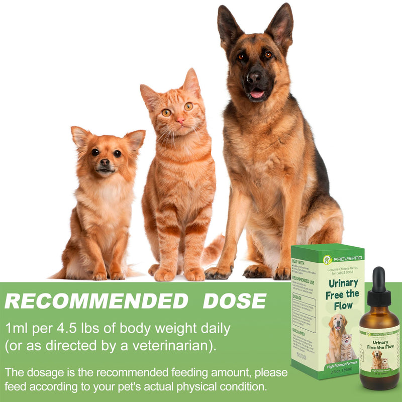 Dog & Cat Bladder Crystals Treatment or Stone, Bladder Kidney Stones Dissolver for Pet, Cat Dog Urinary Tract Supplements for Kidney and Bladder Stones, Urinary Free The Flow, 2 fl oz (59ml)