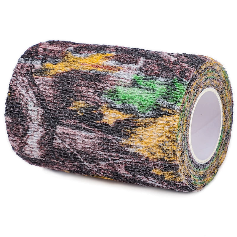 DROK 4/10 Roll Camo Tape Wrap, Camouflage Self-Adhesive Camo Stick Bandage for Outdoor Sports Climbing Camping, 2/3in x 14.76ft for Range Finder Camera Flashlight Bicycle 3in*14.76ft Wood Pattern 10 - BeesActive Australia
