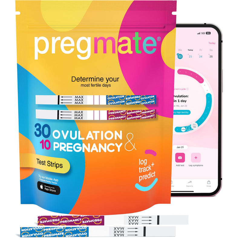 Pregmate 30 Ovulation and 10 Pregnancy Test Strips 40 Count (Pack of 1) - BeesActive Australia