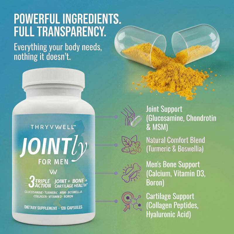 Joint Supplements for Men 14-in-1 Glucosamine MSM Turmeric Calcium Boron | Lab-tested 14-ingredient formula to support Joint, Bone and Cartilage Health for MEN and WOMEN | HSA Eligible | FSA Eligible