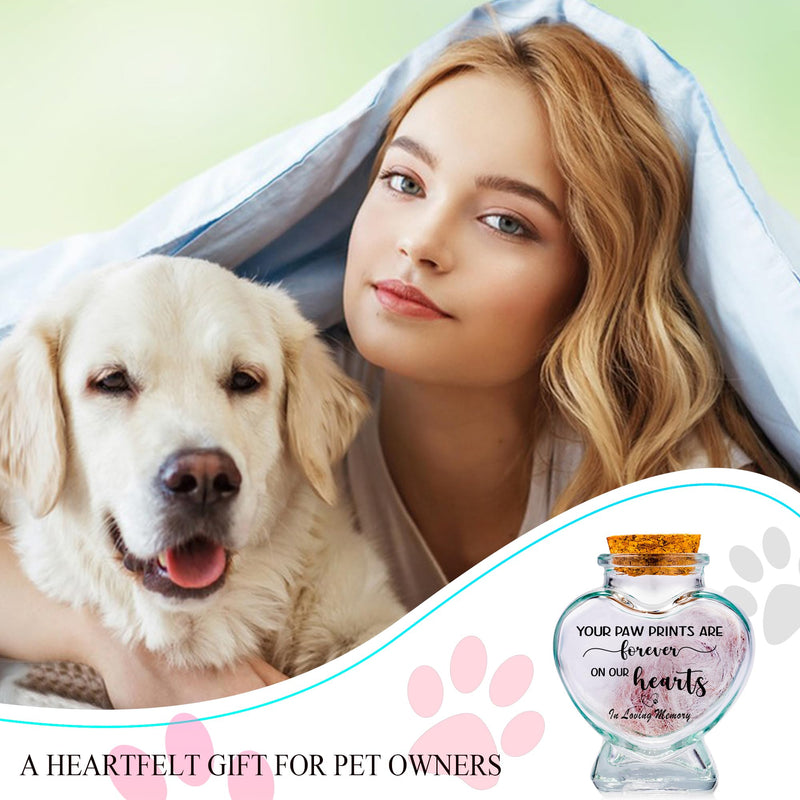 Pack of 2 memorial bottle glass bottles for ashes, teeth, animal hair glass container storage jar for dogs, cats ashes keepsake, memorial, mourning gift, animal loss - BeesActive Australia