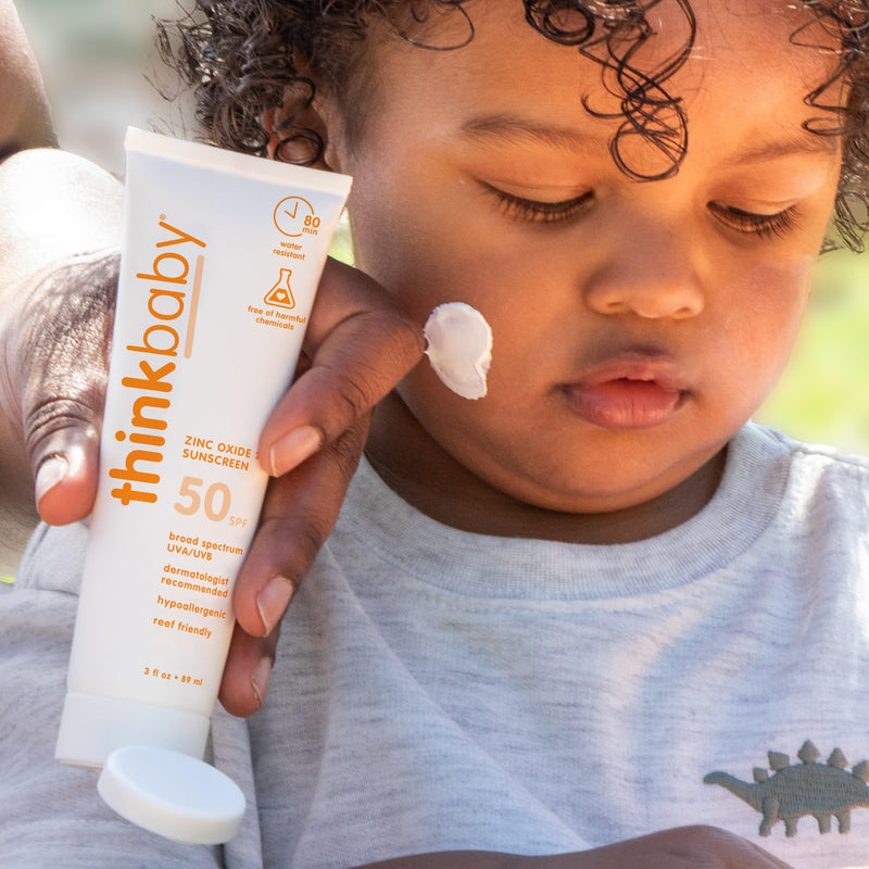 Thinkbaby SPF 50+ Baby Mineral Sunscreen ‚Äì Safe, Natural Sunblock for Babies - Water Resistant Sun Cream ‚Äì Broad Spectrum UVA/UVB Sun Protection ‚Äì Vegan Baby Sunscreen Lotion, 3 Oz. 3 Ounce (Pack of 1) SPF 50 Mineral Sunscreen - BeesActive Australia