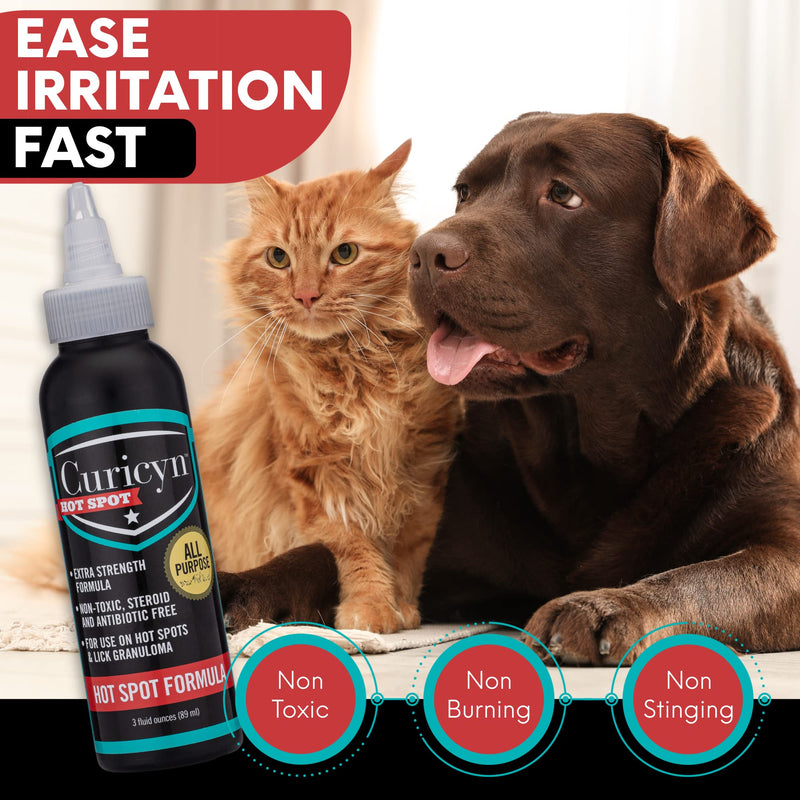 Hot Spot Formula, Extra Strength Hot Spot Treatment for Dogs and Cats – Soothing Anti Itch Relief for Lick Granuloma, Dermatitis and Rash Eases Skin Irritation with Hypochlorous Acid (3 oz) - PawsPlanet Australia