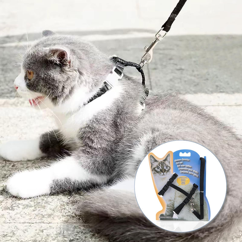 Cat harness with leash, adjustable harness cat leash, nylon harness cat leash, cat harness escape-proof 120cm, escape-proof cat vest with leash for kittens, puppies, rabbits - BeesActive Australia