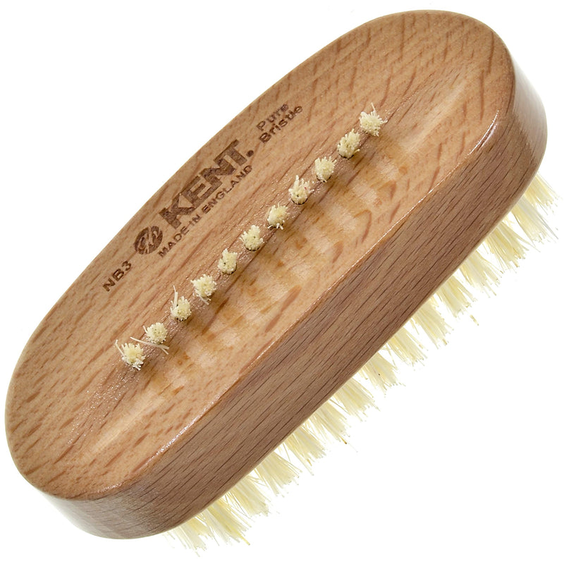 Kent NB3 Natural Bristle Fingernail Brush and Hand Scrub Brush for Nails. Beechwood Finger Nail Brush to Clean Nails and Nail Scrubber Brush for Hands, Feet, Fingernails, and Toenails. Made in England - BeesActive Australia
