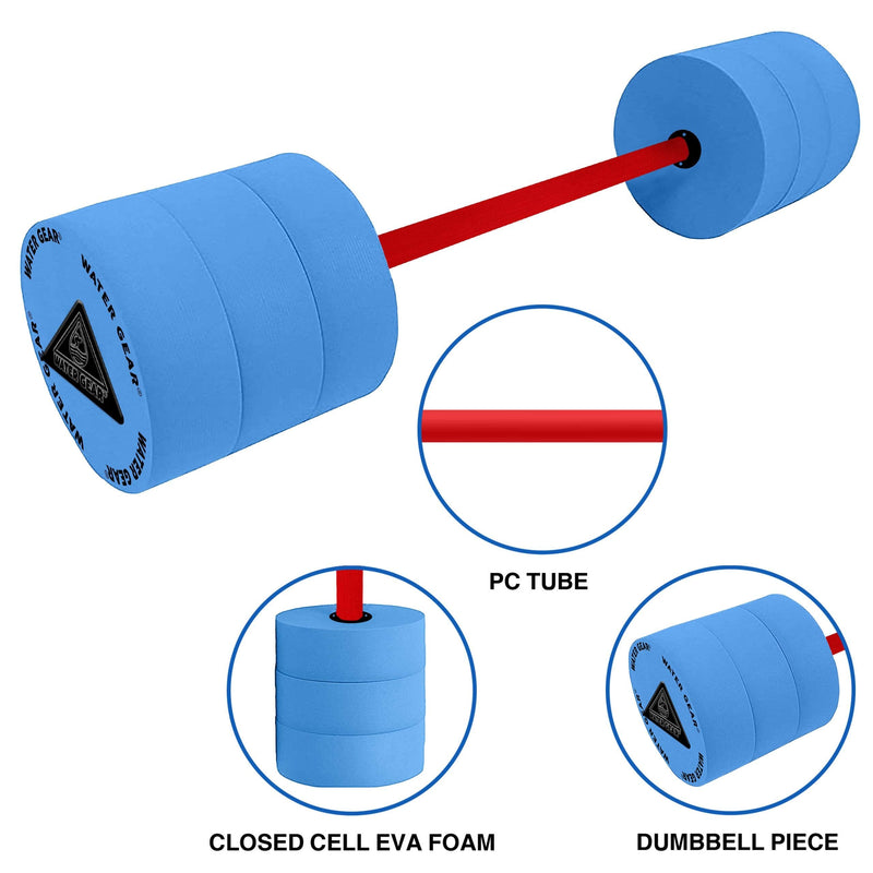 Water Gear Eco Bar Float - Water Fitness and Pool Exercise - Great For Upper Body and Minimum Stress Training - Non-Padded